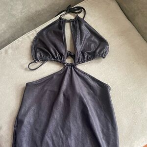H&M metallic cutout dress